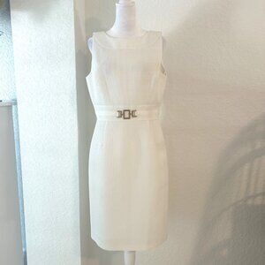 NWOT Tahari Off White Sleeveless Dress